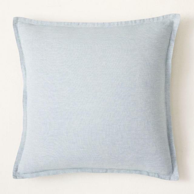 European Flax Linen Pillow Cover, 18"x18", Silver Mist