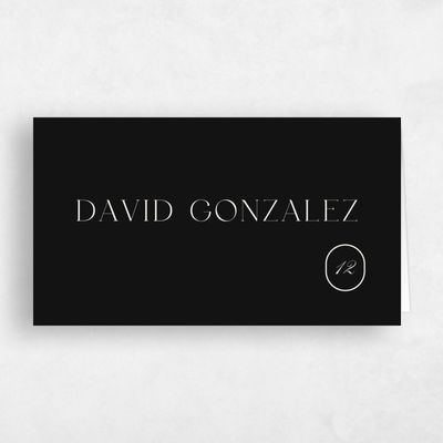 Black Wedding Place Card - Conrad