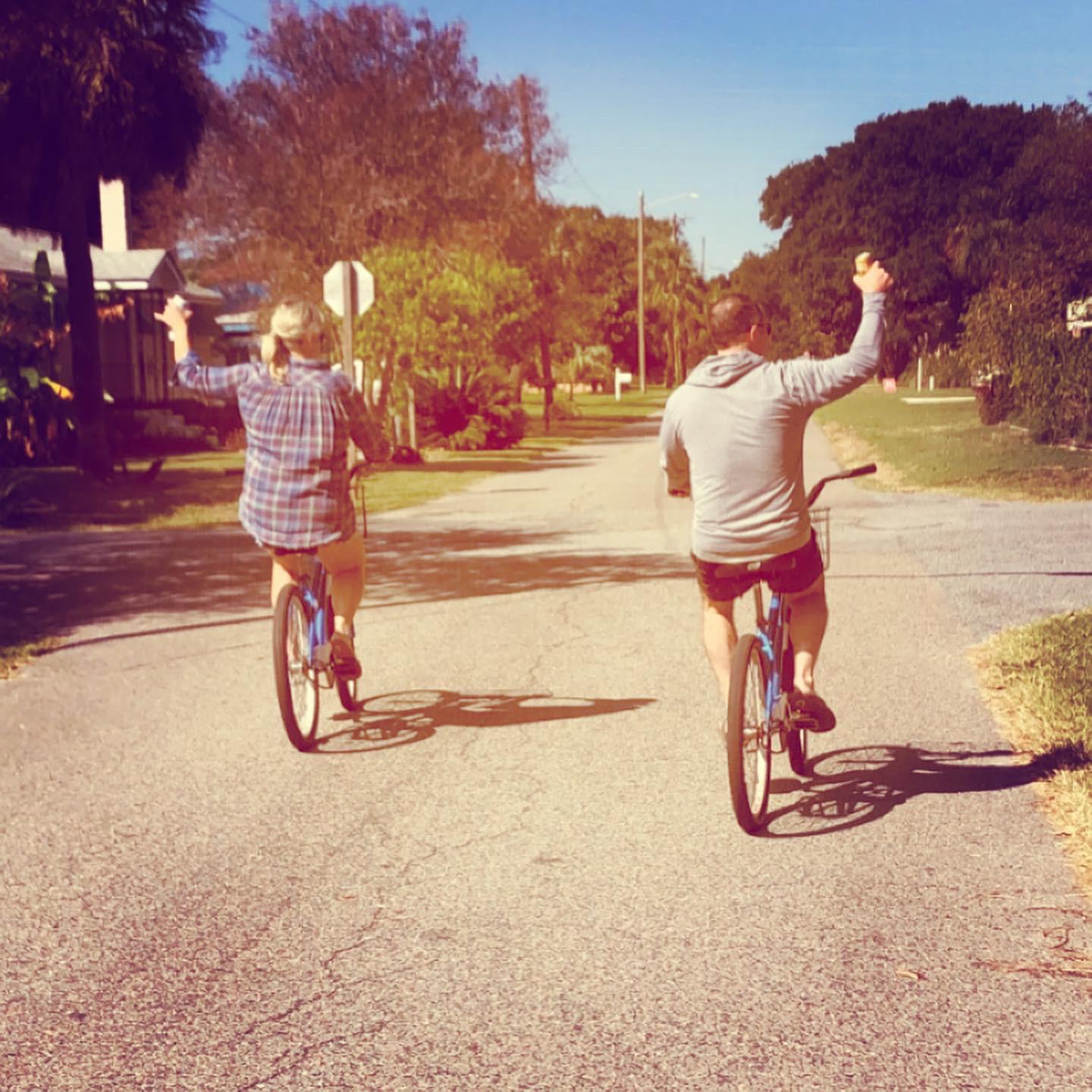 Drinking and biking on Tybee ;)