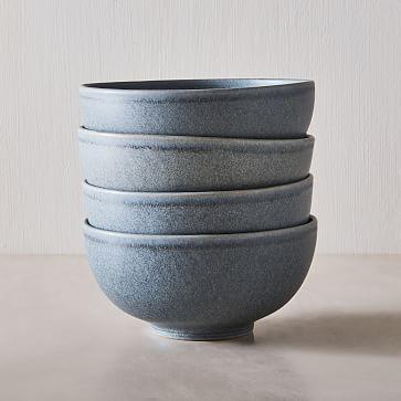 ICE WHITE Set of 8 Kanto Stoneware Meal Bowl Sets