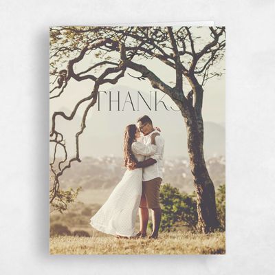 Dark Charcoal, Grey Wedding Thank You - Orvieto Photo