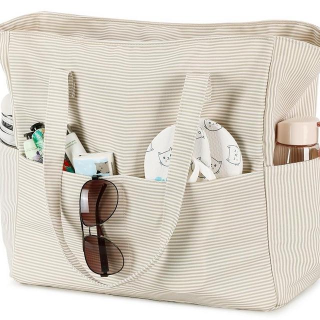 Bluboon Waterproof Beach Tote Pool Bags for Women Ladies Extra Large Carry On Bag With Wet Compartment for Weekender Travel