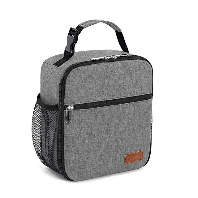 Lunch Box for Men Adults Women Insulated Lunch Bag Reusable Cooler Bag to Keep Food Fresh, Grey