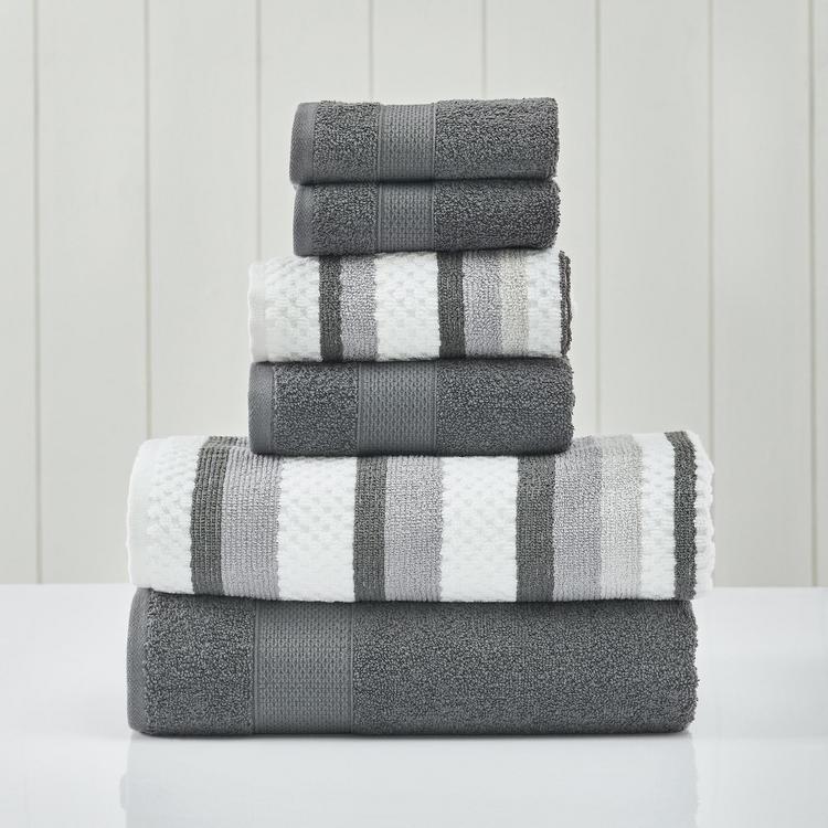 Modern Threads, Pax 6-Piece Yarn Dyed Jacquard Towel Set | Zola