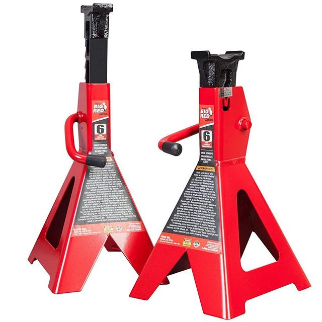 BIG RED T46002 Torin Steel Jack Stands: 6 Ton (12,000 lb) Capacity, 1 Pair