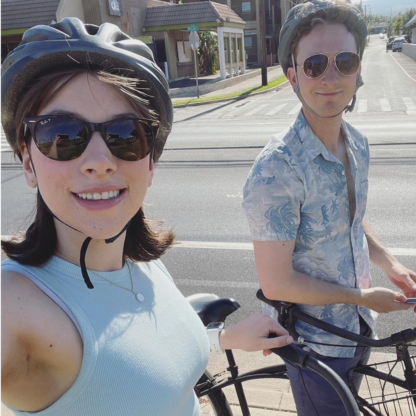 Bike riding down the coast of Maui, Hawaii