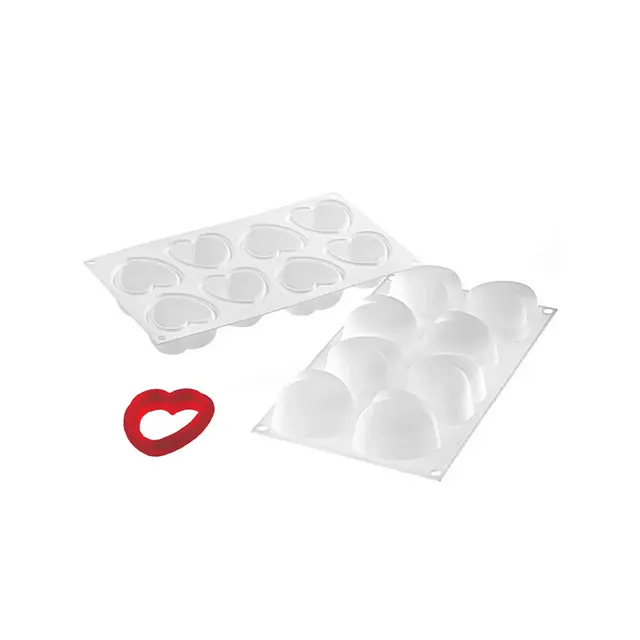 Silikomart Silicone Baking Mold, "Amorini", 8 Cavities, 3.2 Oz, 8 Cavities