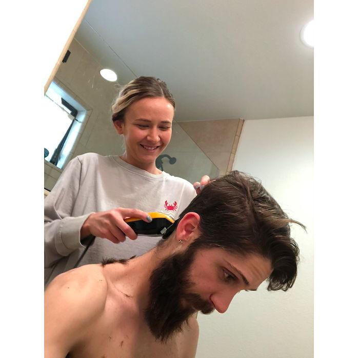 The first time Chloe gave Austin a haircut. February 20th, 2021