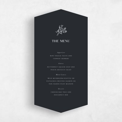 Black Diamond Wedding Menu - Bellisi