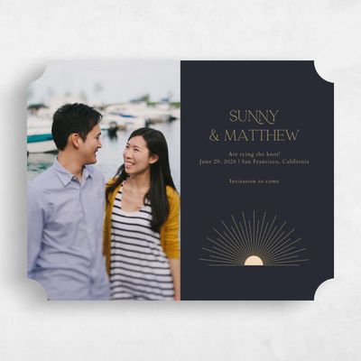 Black Ticket Wedding Save the Date - Tramonti Photo