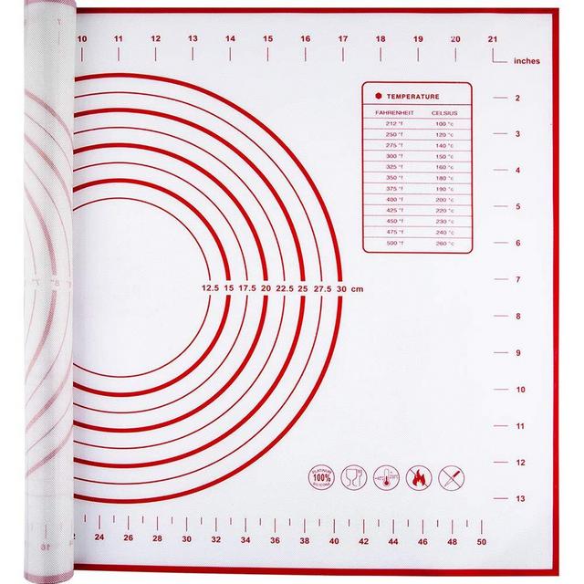 EasyOh Silicone Pastry Mat 100% Non-Slip with Measurement Counter Mat, Dough Rolling Mat, Pie Crust Mat 16 x 24 Inches