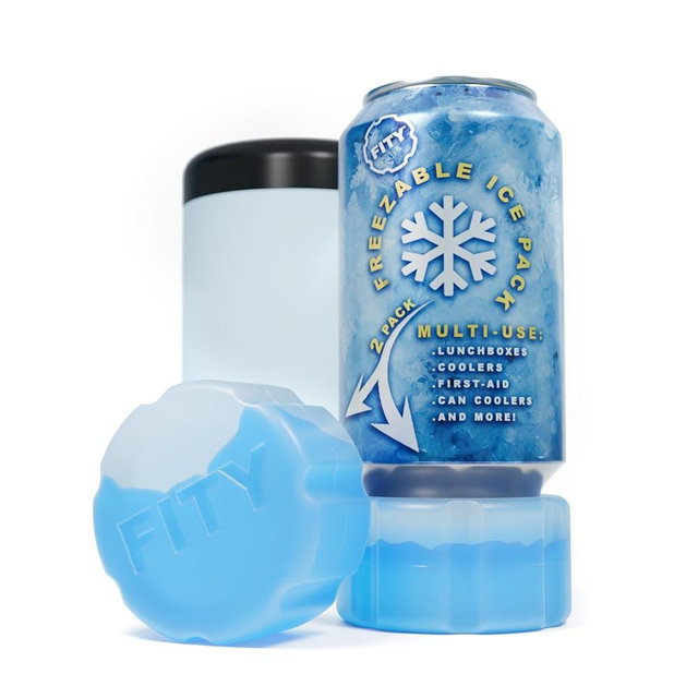 FITY Freeze (2 Pack) - A Multi-Use Freezable Ice Pack 12oz Can Adapter for 16oz Tall Can Tumblers Also use w/Lunch Boxes, Diaper Bags, Sore Muscles, Compatible with YETI MiiR CamelBak BruMate