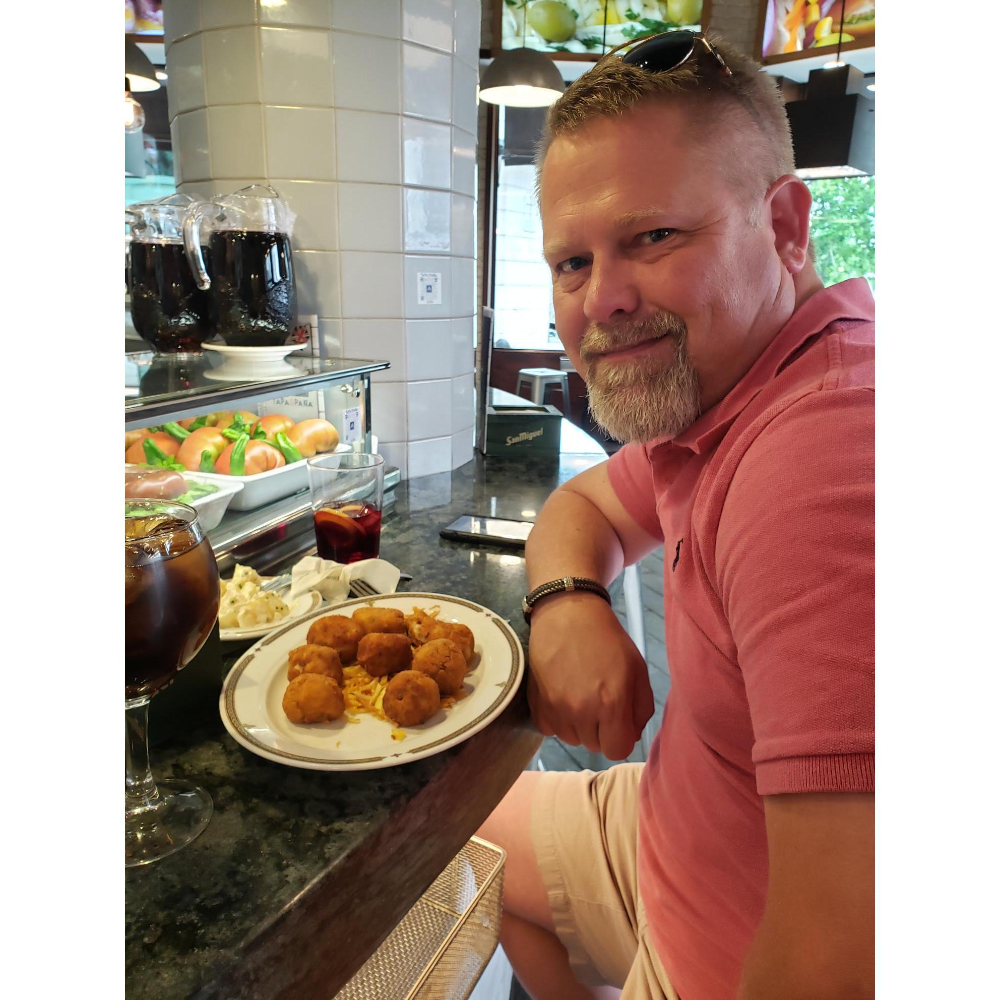 Brian at a Madrid Tapas Bar...June 2022