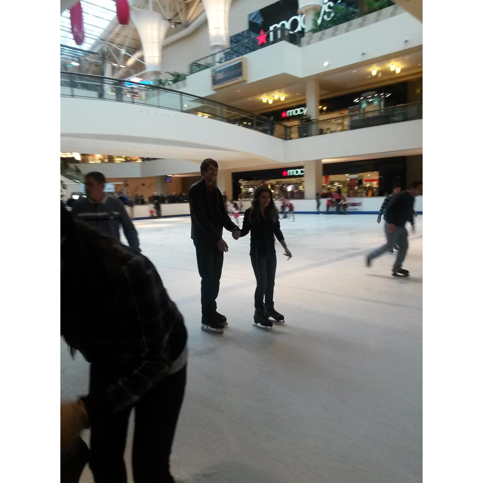 Ice skating at the Lloyd Center mall in Portland, Oregon. December 2015