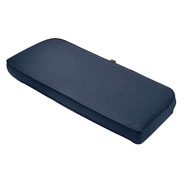 Classic Accessories Montlake Water-Resistant 41 x 18 x 3 Inch Outdoor Bench/Settee Contoured Back Cushion, Patio Furniture Swing Cushion, Heather Indigo Blue