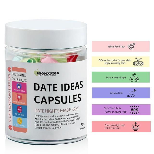 HIONXMGA Date Night Ideas Message in a Bottle (60+ Capsules Pre-Written),Cozy & Fun Couples Gift Ideas for Boyfriend Girlfriend,Funny Bridal Shower Registry Wedding Christmas Gifts