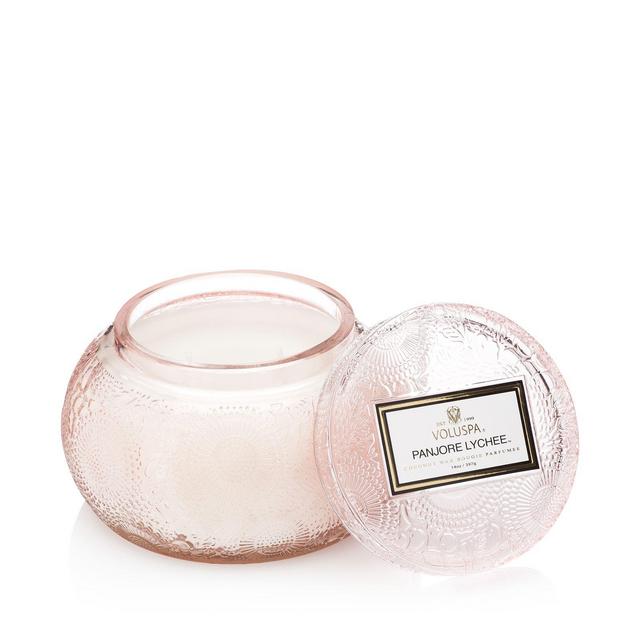 Voluspa Japonica Panjore Lychee Embossed Glass Chawan Bowl Candle