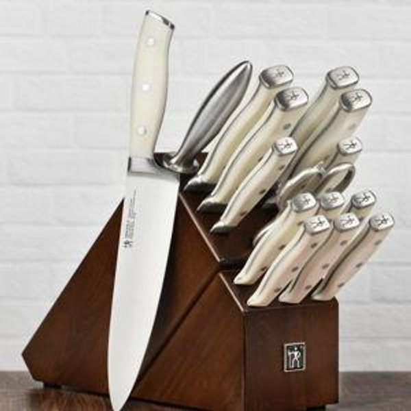 Henckels Forged Accent 16 Piece Off-White Knife Block Set