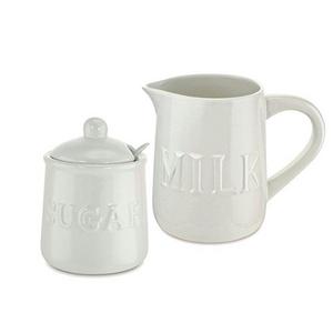 KOVOT Ceramic Cream and Sugar Set - Includes 12 oz Sugar Jar & 32 oz Creamer/Milk Jug