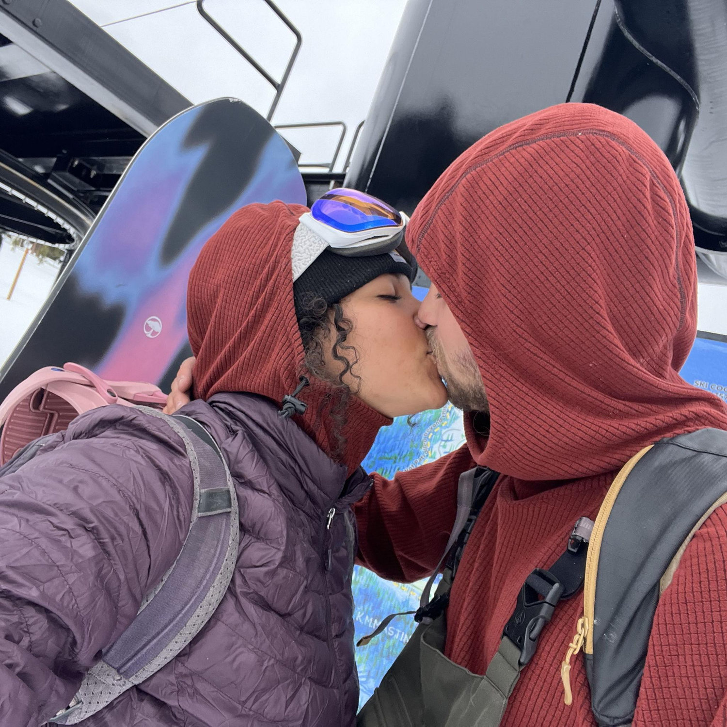 Our first time snowboarding together!