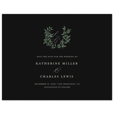 Black Wedding Digital Save the Date - Willow Landscape
