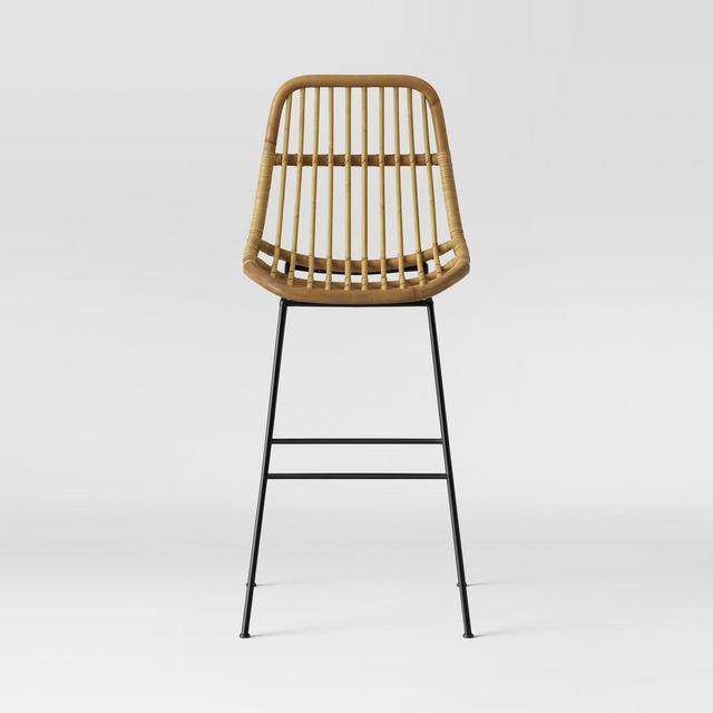 Linnet Rattan with Metal Legs Barstool Light Brown - Opalhouse™