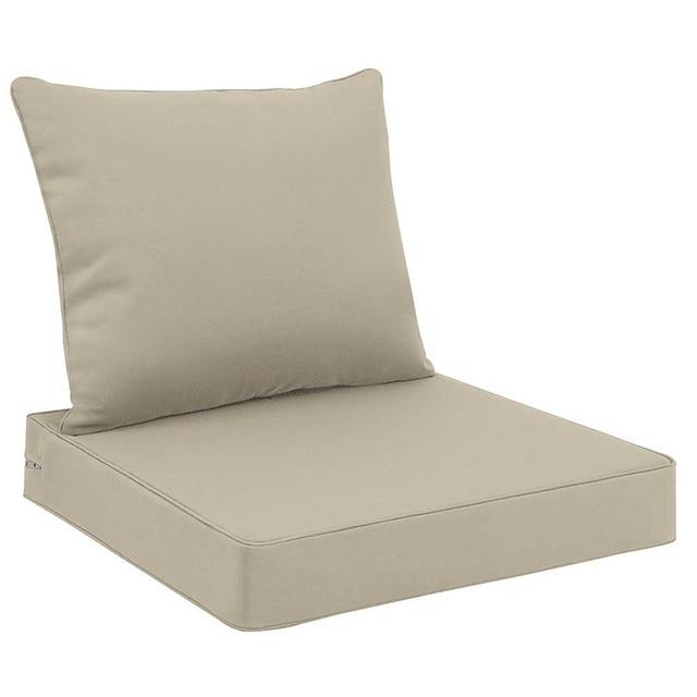 Favoyard Outdoor Seat Cushion Set 19 x 19 Inch Waterproof & Fade Resistant Patio Furniture Cushions with Removable Cover Deep Seat & Back Cushion with Handle and Adjustable Straps for Chair Sofa Couch