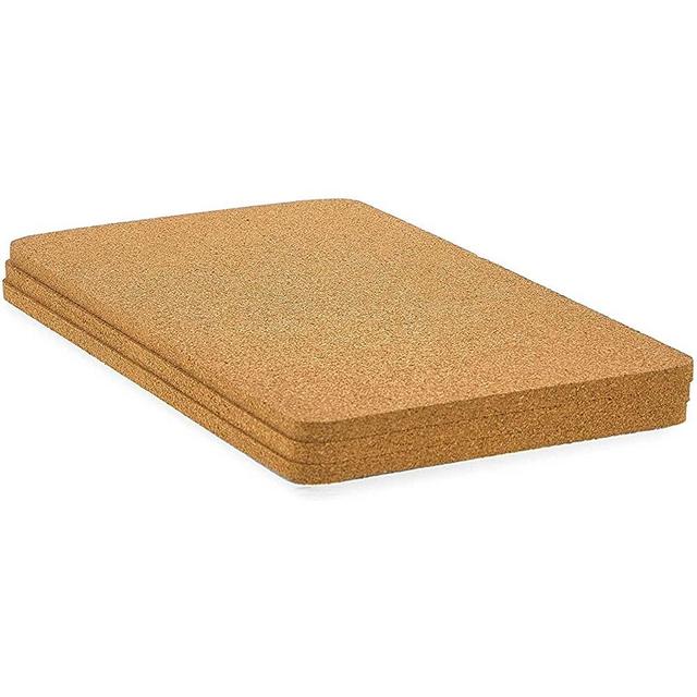 Juvale Rectangle Cork Trivet Set for Dining Table and Hot Dishes (12.5 x 6.6 in, 3 Pack)