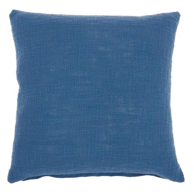 18"x18" Life Styles Solid Woven Cotton Square Throw Pillow Blue - Mina Victory
