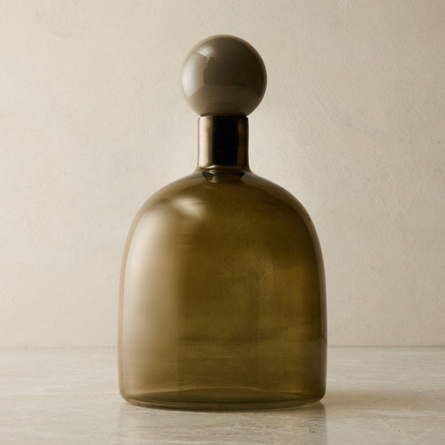 Ilari Decanters, Liquor Storage, Glass, Green, Large