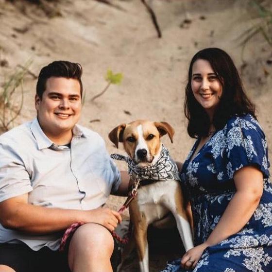 Engagement photo with Donut.