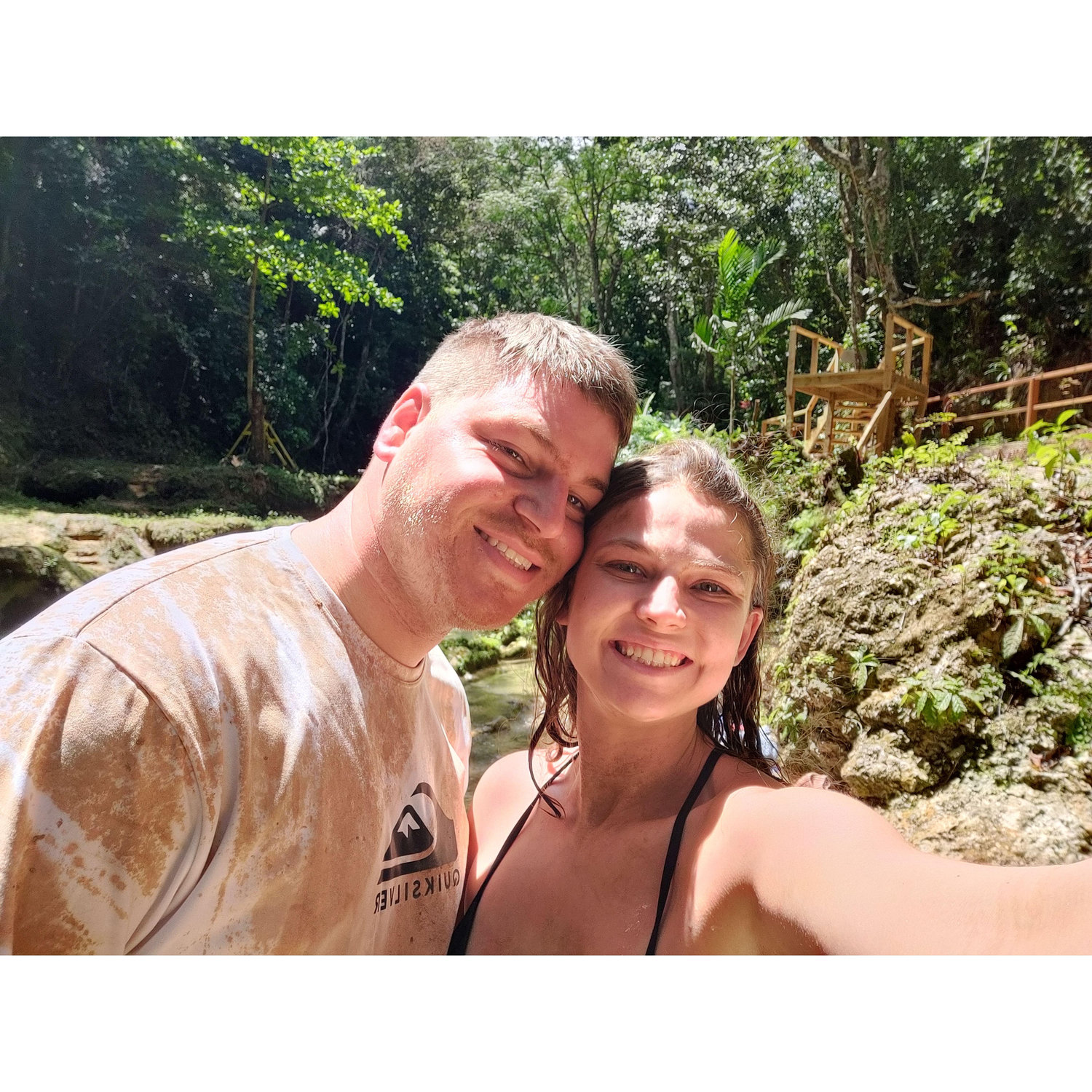 Right after dune buggy riding in the Jamaican jungle!