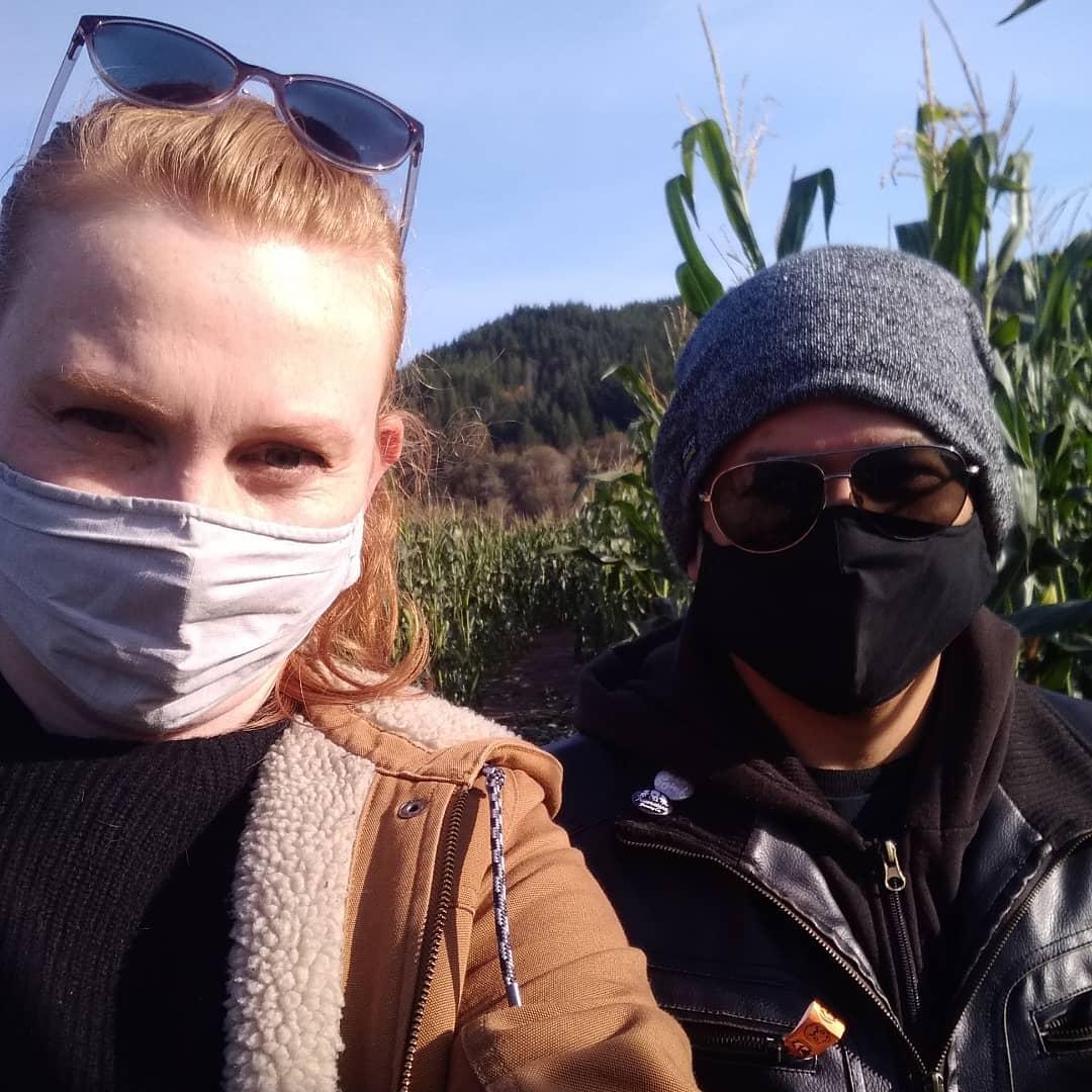 Pumpkin patching at Hunter's Farm in Union, pandemic era.