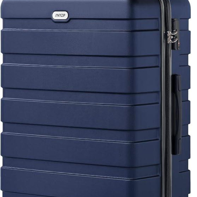 AnyZip Luggage PC ABS Hardside Lightweight Suitcase with 4 Universal Wheels TSA Lock Checked-Large 28 Inch Dark Blue