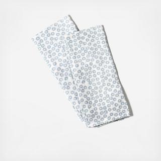 Iris Blue Pip Kitchen Towels, Set of 4