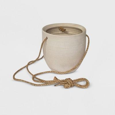 6" Textured Ceramic Hanging Planter White - Project 62™