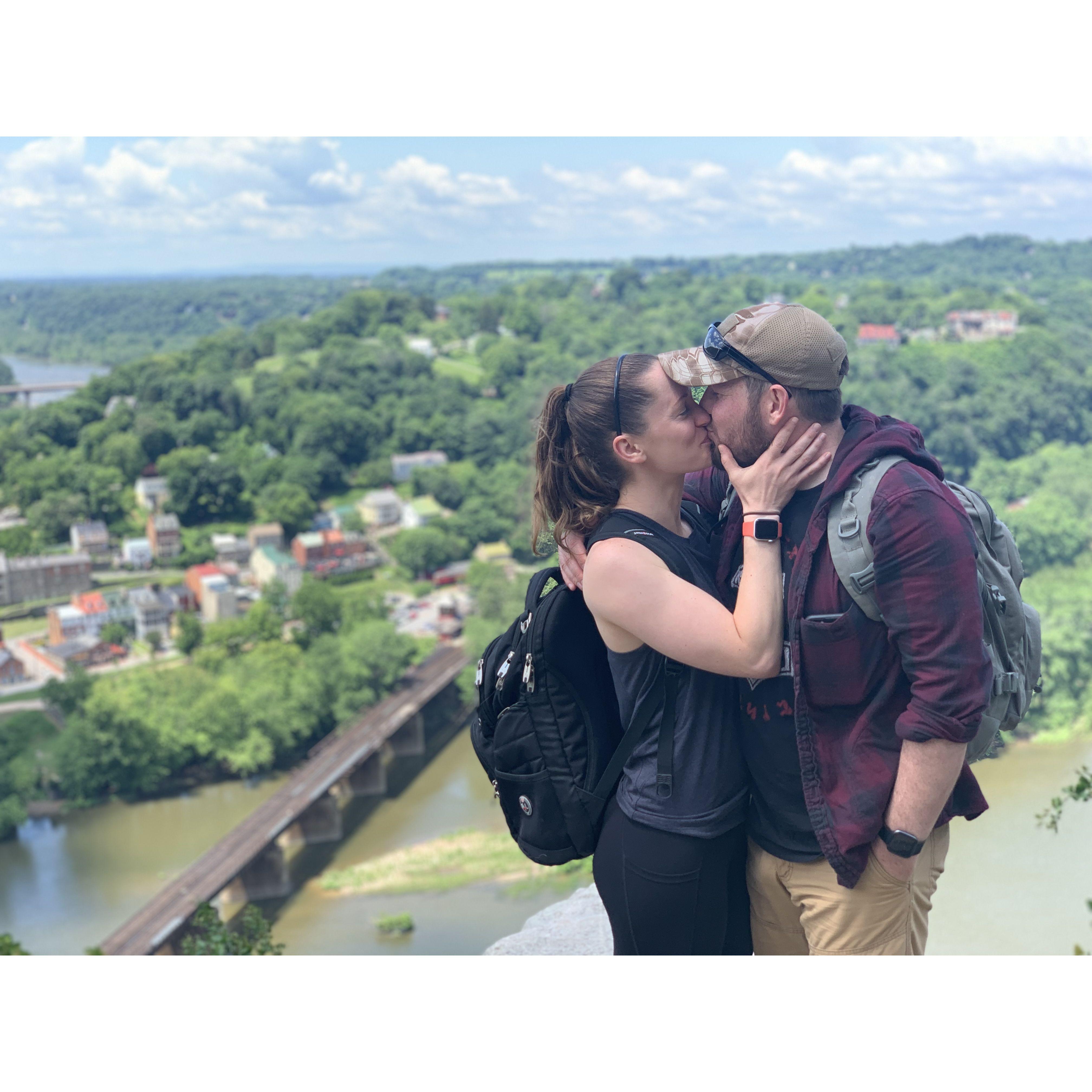 Our first hike of Maryland Heights, Harpers Ferry in the spring of 2021