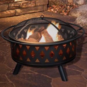 Crossweave Steel Wood Burning Fire Pit