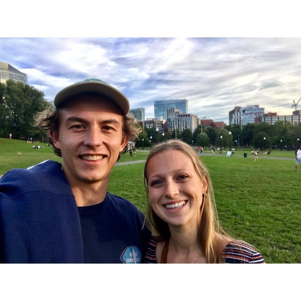 Walking through the Commons in Boston