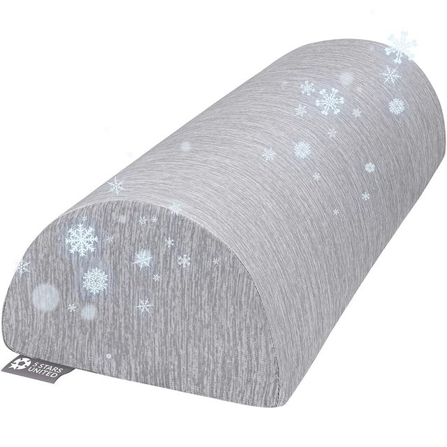 Knee Pillow for Back Sleeping - Cooling Cover - Memory Foam Bolster Pillow for Legs and for Back Pain - Under Knee Pillow for Sleeping on Back - Half Moon Pillow - Roll Knee Support Pillows for Bed
