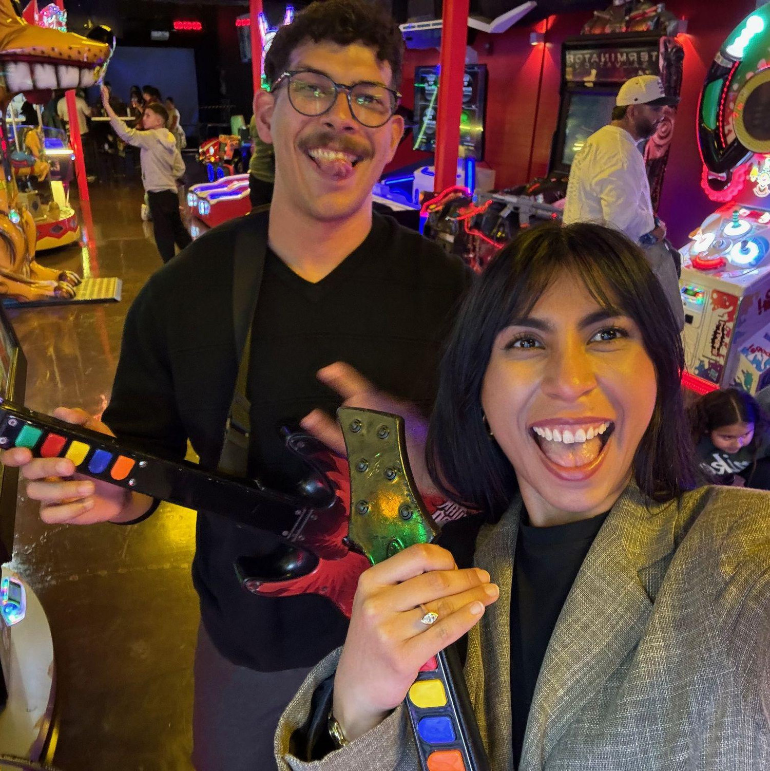 We had to hit up the arcade after we got engaged