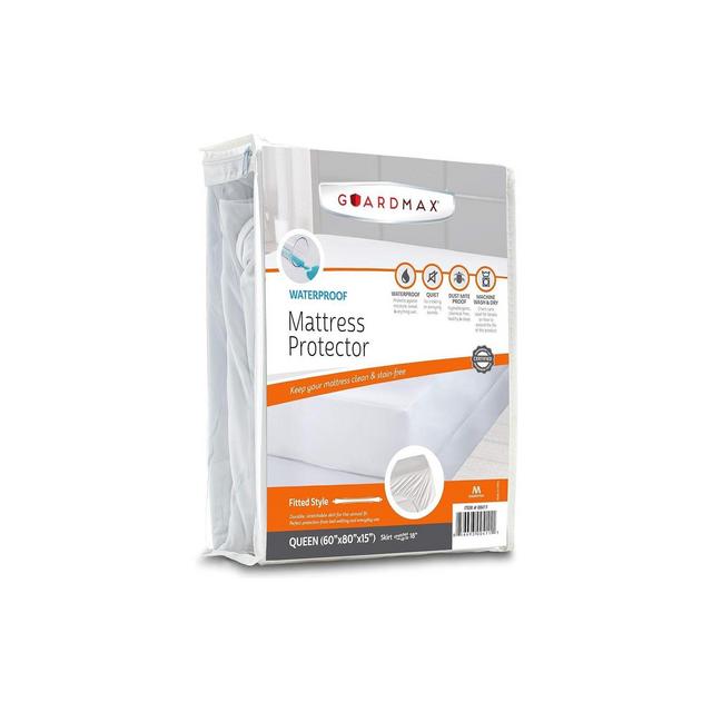 Guardmax Waterproof Fitted Queen Mattress Protector - White