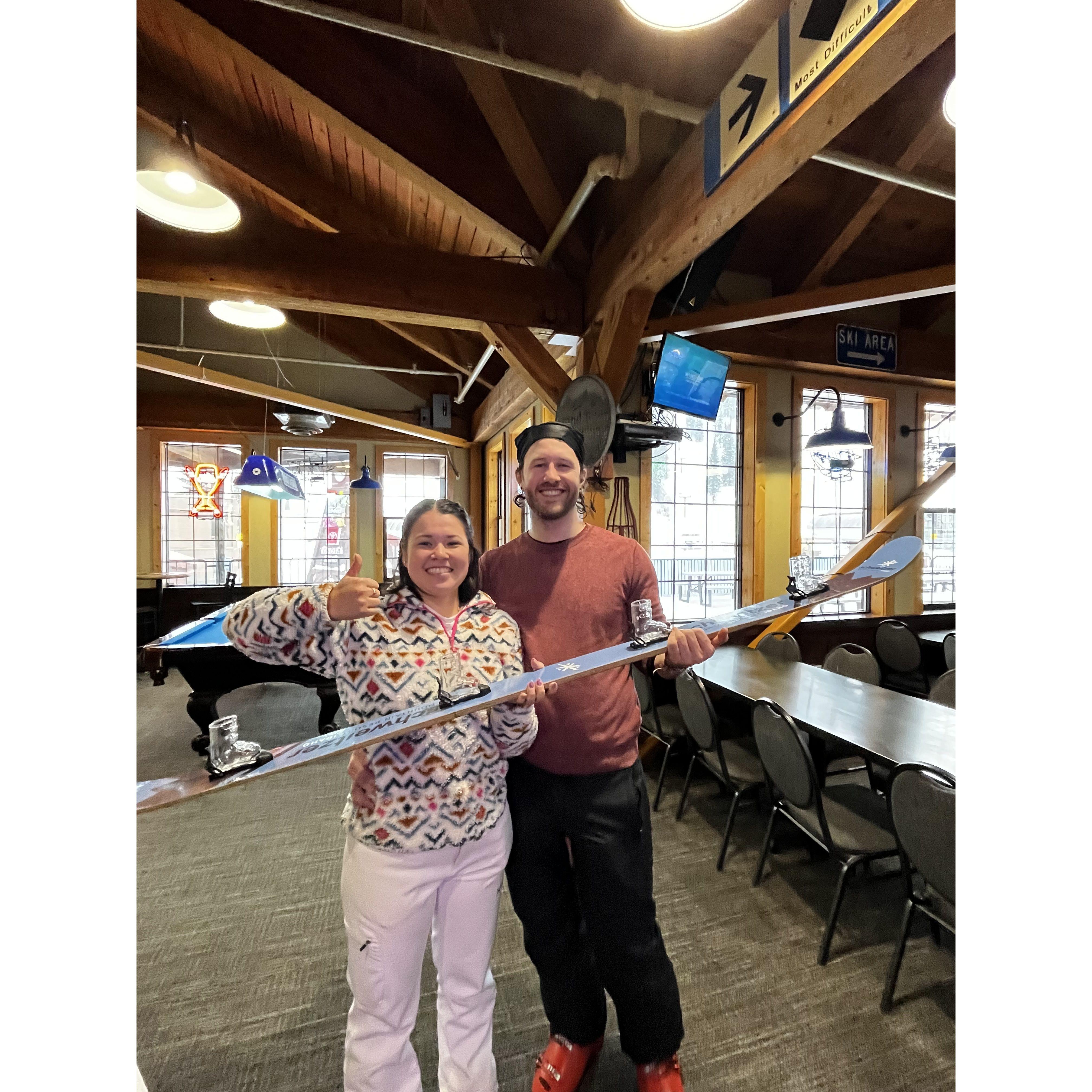 2nd to last stop on the snow crawl in Idaho - Shot Ski!