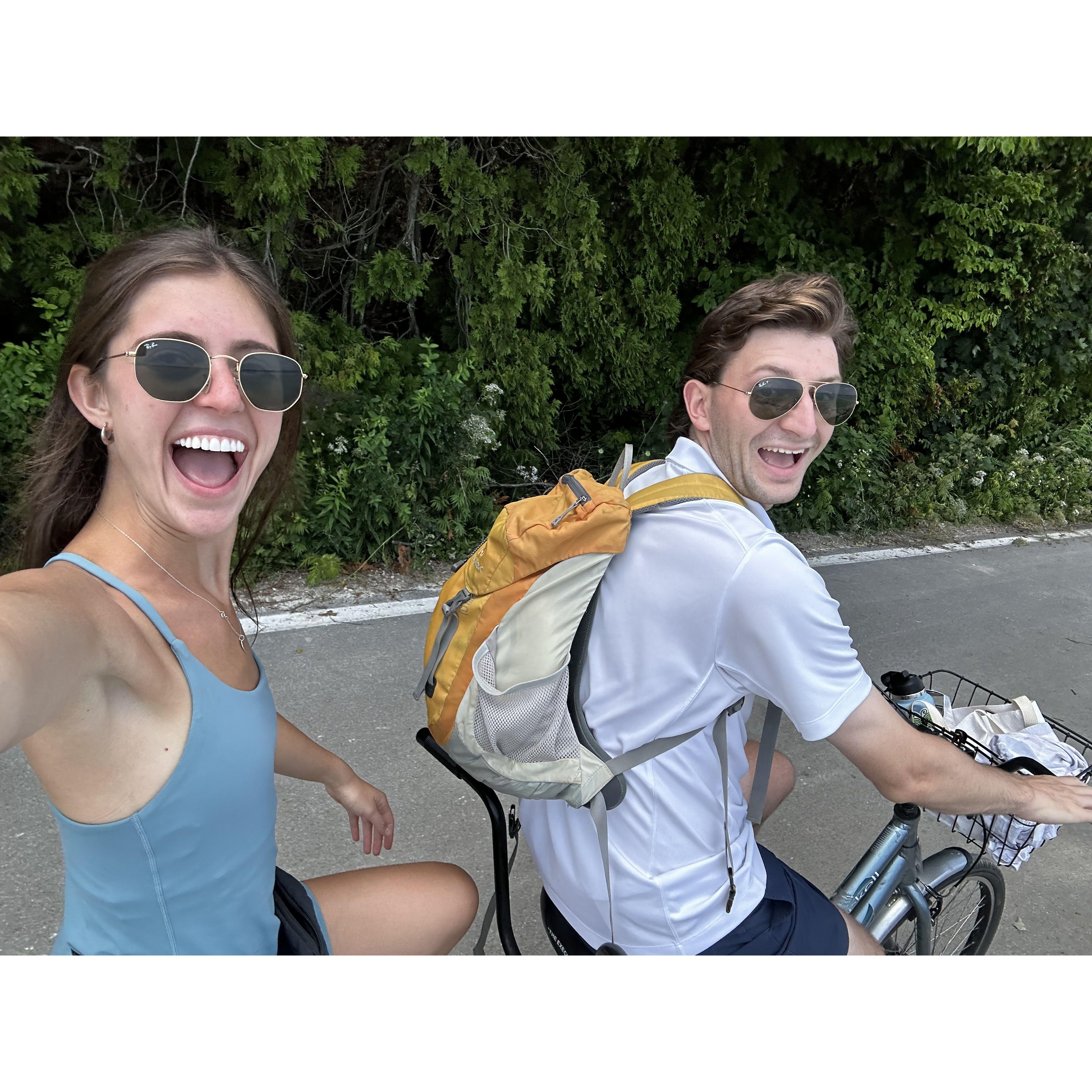 Biking on Mackinac island