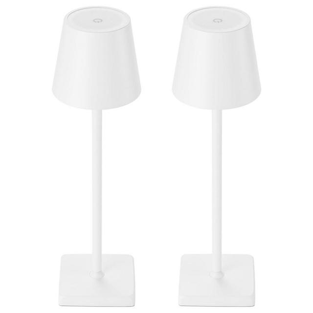 kelary 2 Pack Cordless Table Lamp Rechargeable LED Desk Lamp 5200mAh Aluminum Shell Battery Lamps Stepless Dimmable Portable Table Lights for Dinner/Restaurant/Outdoor IP54 Waterproof White