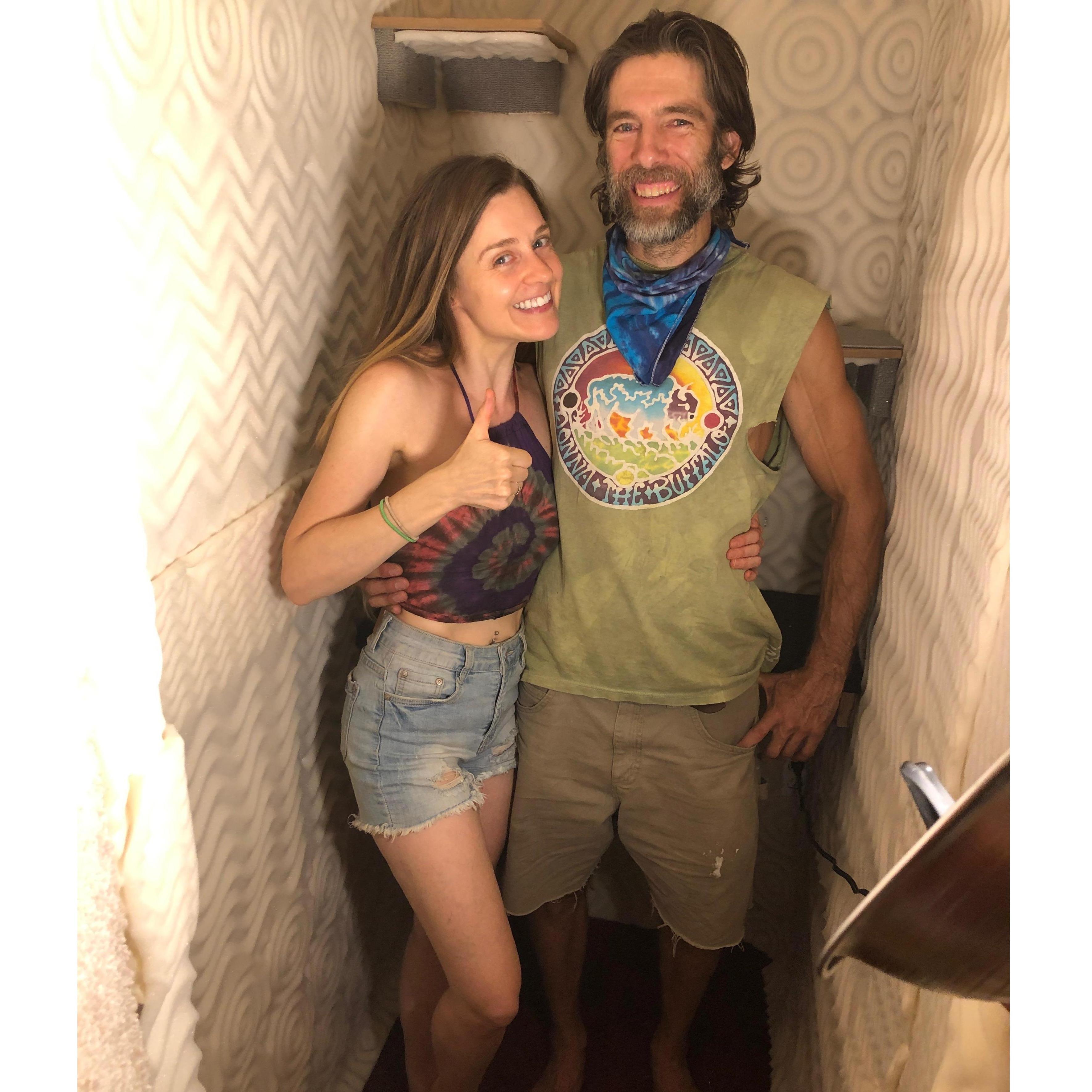 A soundbooth we built for clients in NYC (a side business we had for a while after the success of the booth Erik built me at the cabin enabling me to continue working as a voice actor from home)!