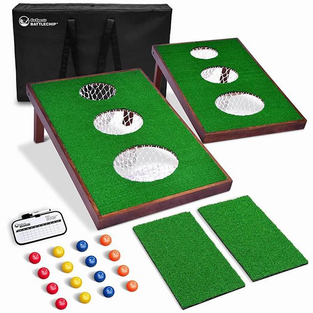 GoSports BattleChip Versus Golf Game | Includes Two 3' x 2' Targets, 16 Foam Balls, 2 Hitting Mats, Scorecard and Carrying Case
