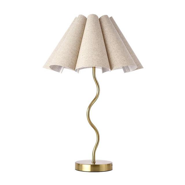 KUNJOULAM Small Table Lamp, Bedside Nightstand Lamp with Adjustable Beige Lampshade, Morden Mini Desk Lamp for Bedroom Home Office Decor