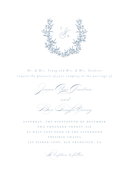 Vienna Portrait | Powder Blue | Zola Wedding Invitations