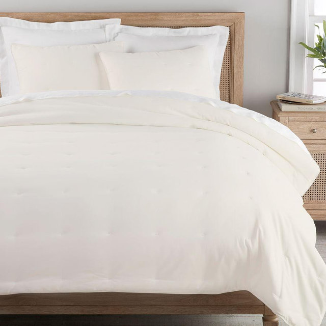 Classic Ivory Belgian Flax Linen Comforter, King/Cal. King